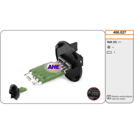 Résistance de série, moteur électrique-ventilateur du radiat AHE