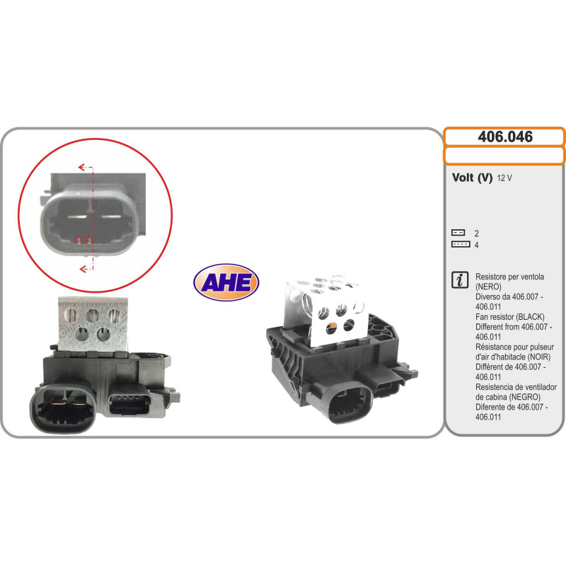 Résistance de série, moteur électrique-ventilateur du radiat AHE