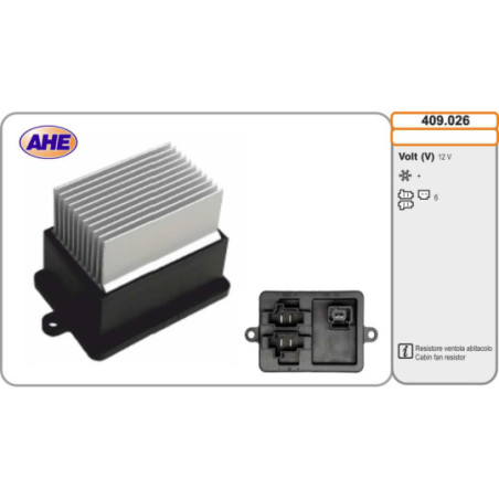 Résistance de série, moteur électrique-ventilateur du radiat AHE