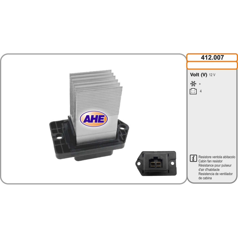 Résistance de série, moteur électrique-ventilateur du radiat AHE