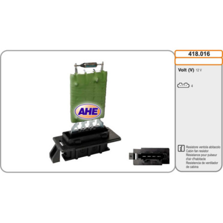 Résistance de série, moteur électrique-ventilateur du radiat AHE