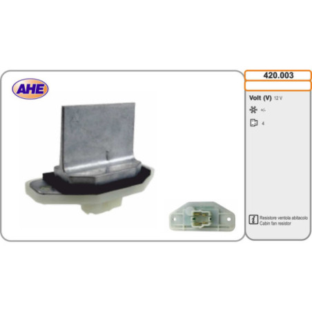 Résistance de série, moteur électrique-ventilateur du radiat AHE