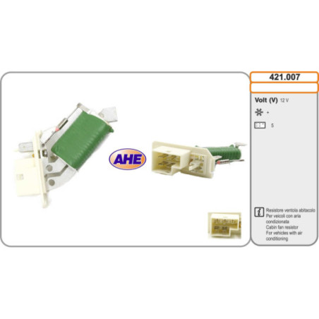 Résistance de série, moteur électrique-ventilateur du radiat AHE