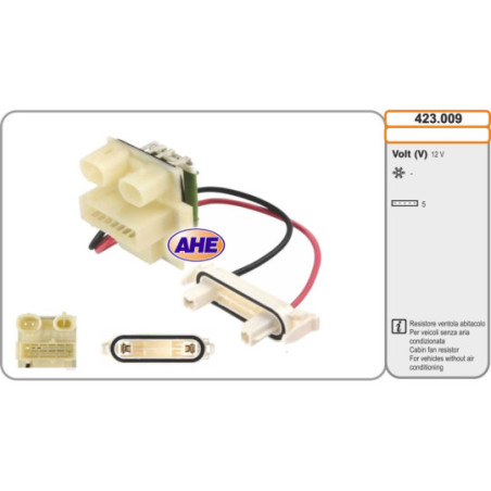 Résistance de série, moteur électrique-ventilateur du radiat AHE