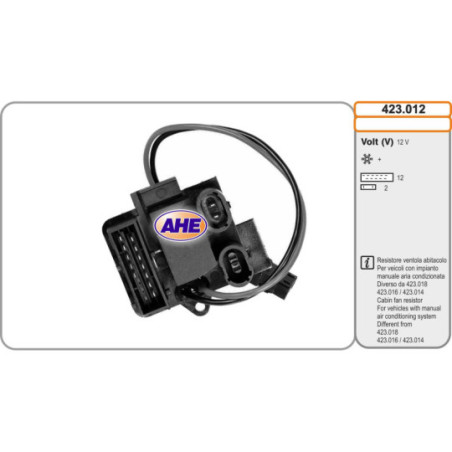 Résistance de série, moteur électrique-ventilateur du radiat AHE