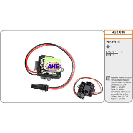 Résistance de série, moteur électrique-ventilateur du radiat AHE