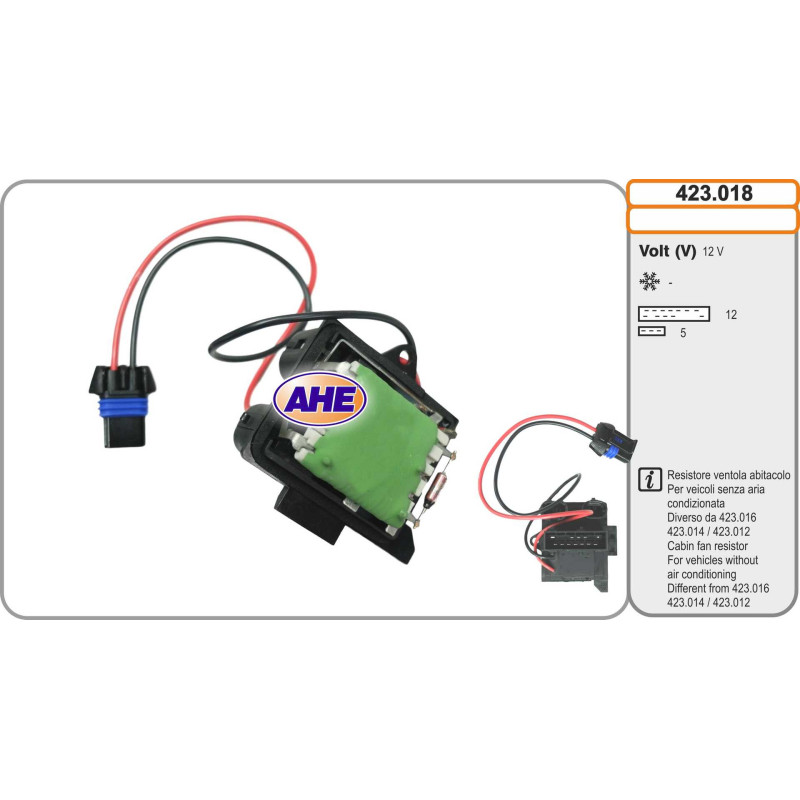 Résistance de série, moteur électrique-ventilateur du radiat AHE
