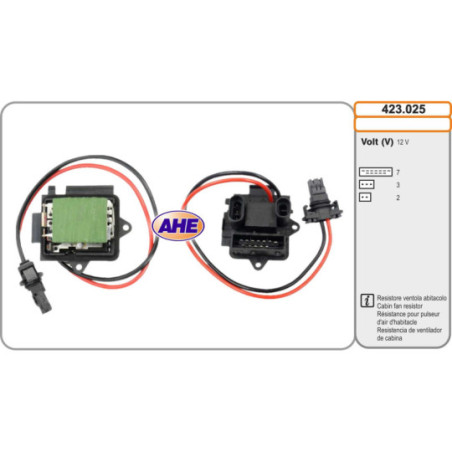 Résistance de série, moteur électrique-ventilateur du radiat AHE