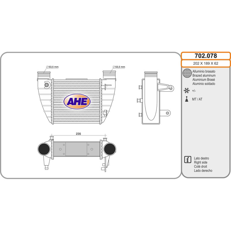 Intercooler (échangeur d'air) AHE