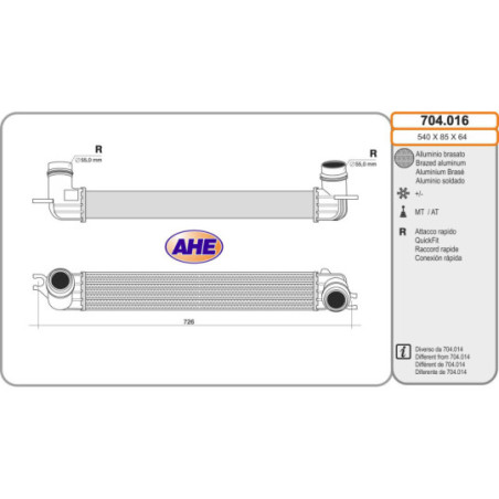 Intercooler (échangeur d'air) AHE