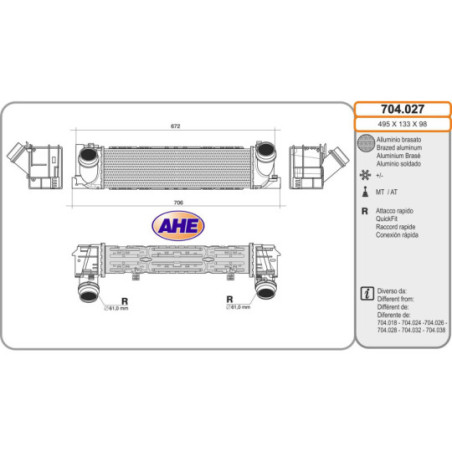Intercooler (échangeur d'air) AHE