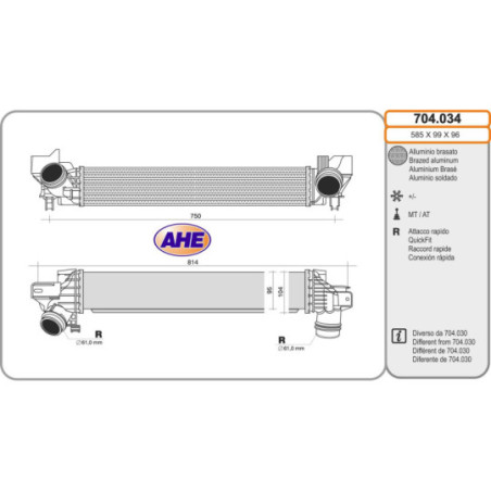 Intercooler (échangeur d'air) AHE