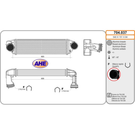 Intercooler (échangeur d'air) AHE