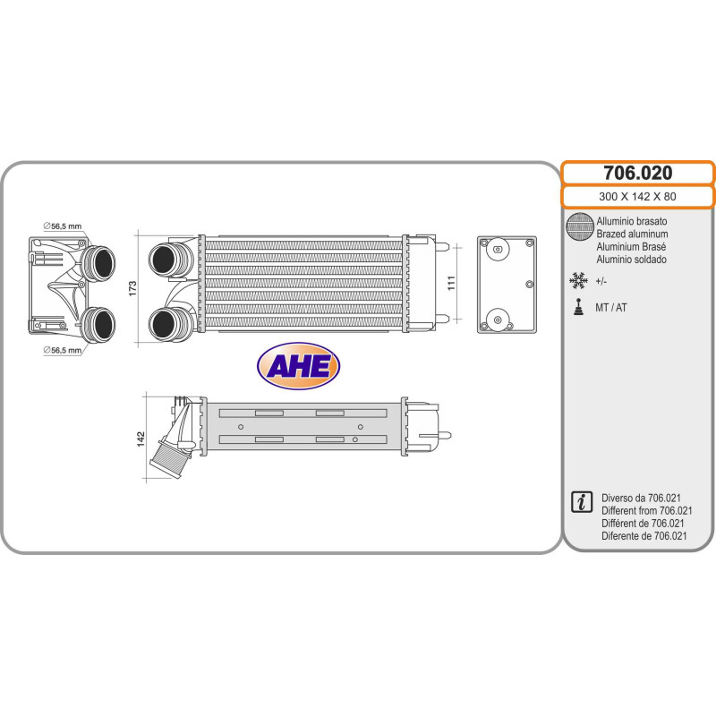 Intercooler (échangeur d'air) AHE