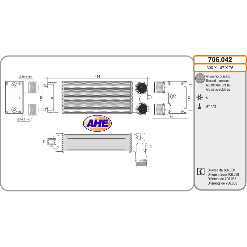 Intercooler (échangeur d'air) AHE