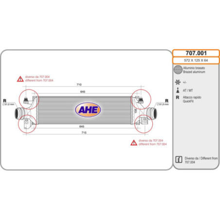 Intercooler (échangeur d'air) AHE
