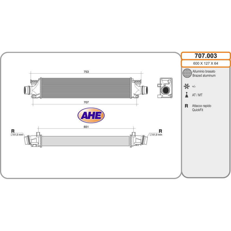 Intercooler (échangeur d'air) AHE
