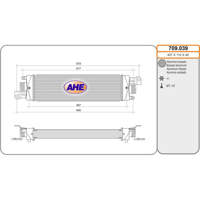 Intercooler (échangeur d'air) AHE