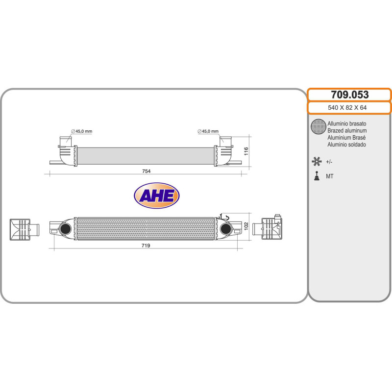 Intercooler (échangeur d'air) AHE