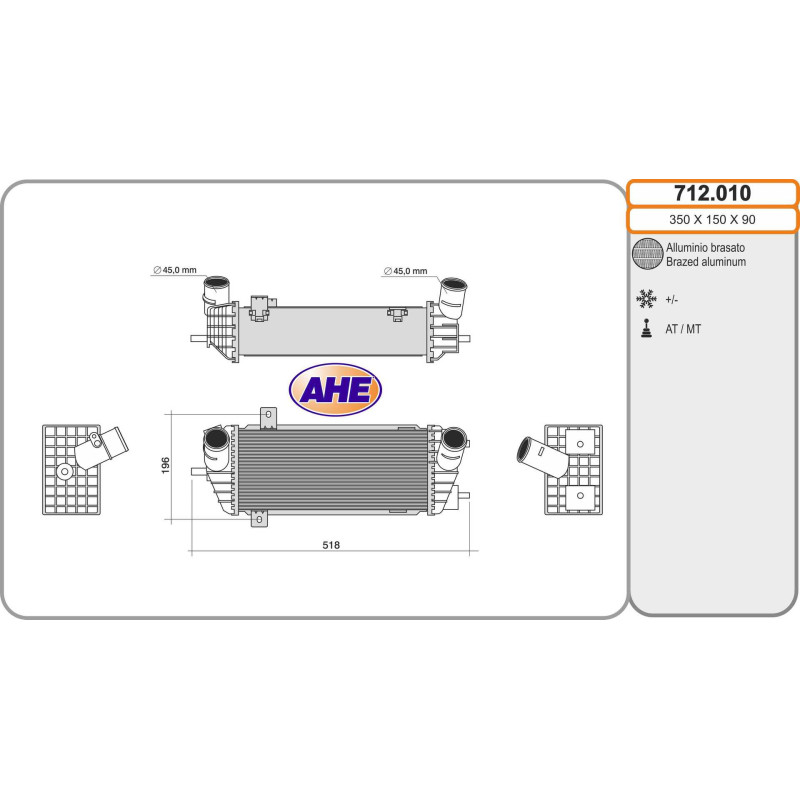 Intercooler (échangeur d'air) AHE