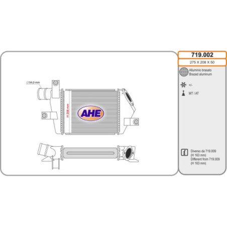 Intercooler (échangeur d'air) AHE