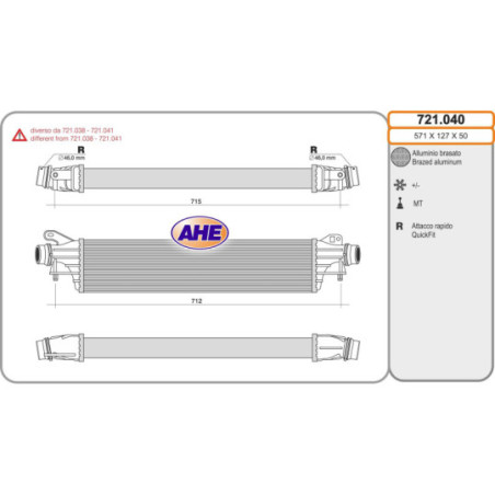Intercooler (échangeur d'air) AHE