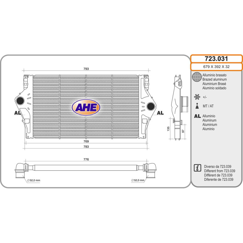 Intercooler (échangeur d'air) AHE