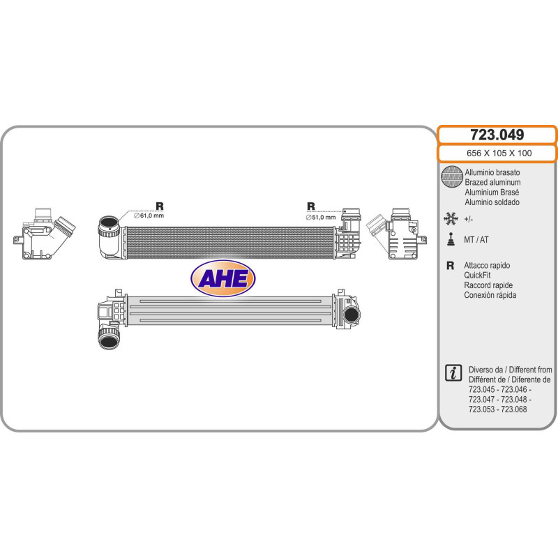 Intercooler (échangeur d'air) AHE