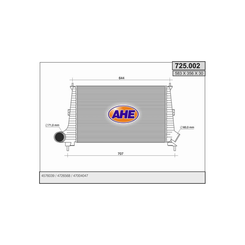 Intercooler (échangeur d'air) AHE