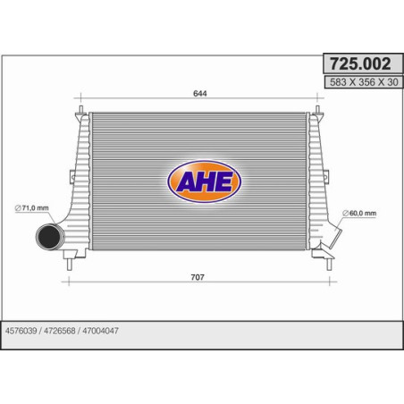 Intercooler (échangeur d'air) AHE