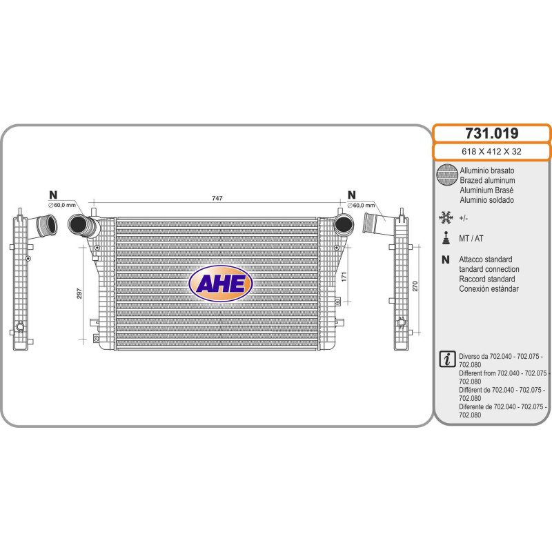 Intercooler (échangeur d'air) AHE