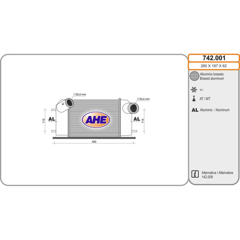 Intercooler (échangeur d'air) AHE