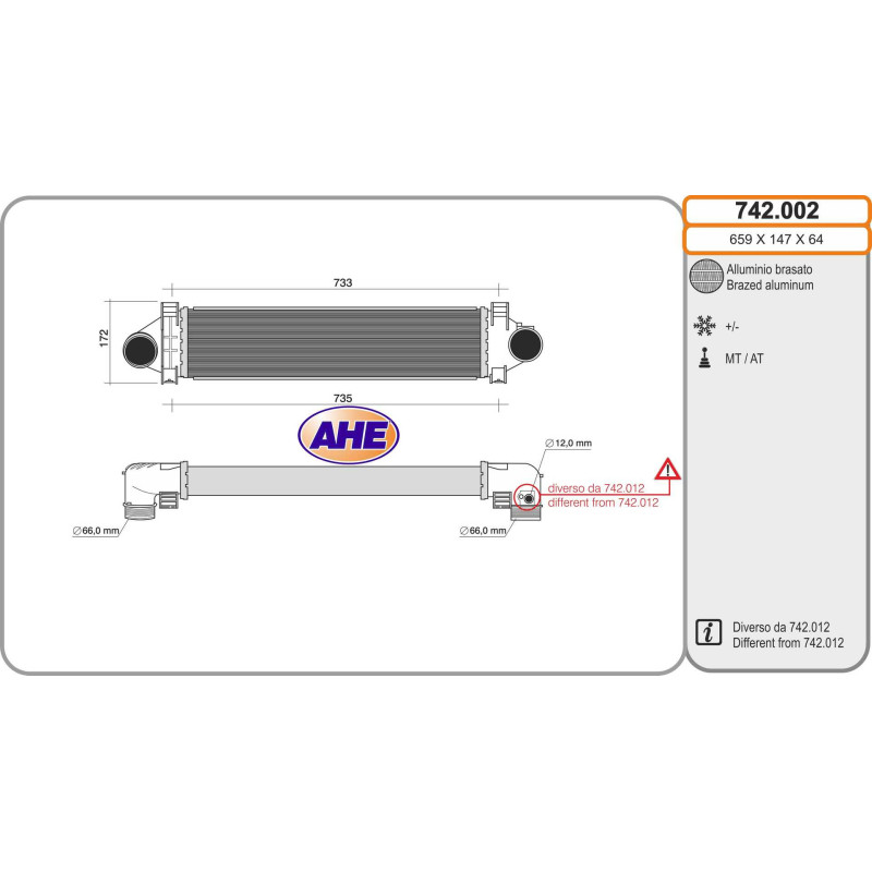 Intercooler (échangeur d'air) AHE