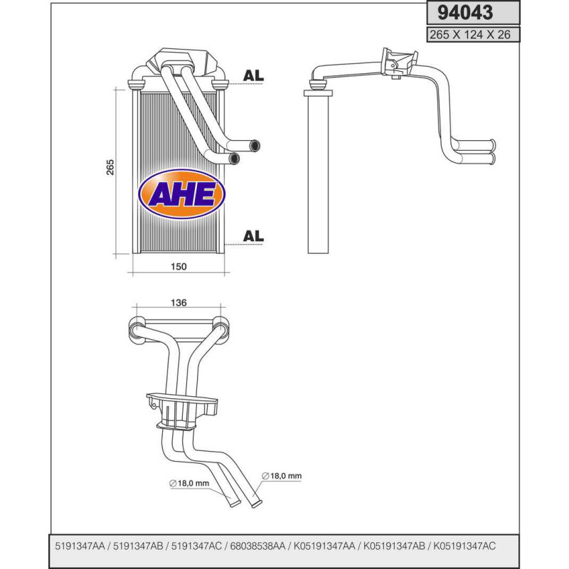 Radiateur de chauffage AHE