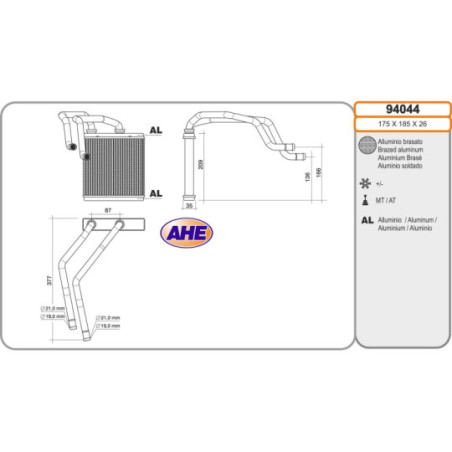 Radiateur de chauffage AHE