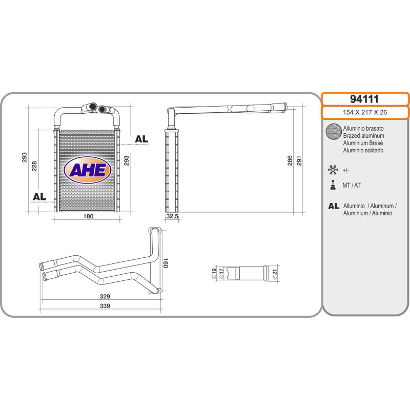 Radiateur de chauffage AHE