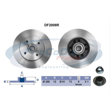 Jeu de 2 disques de frein...