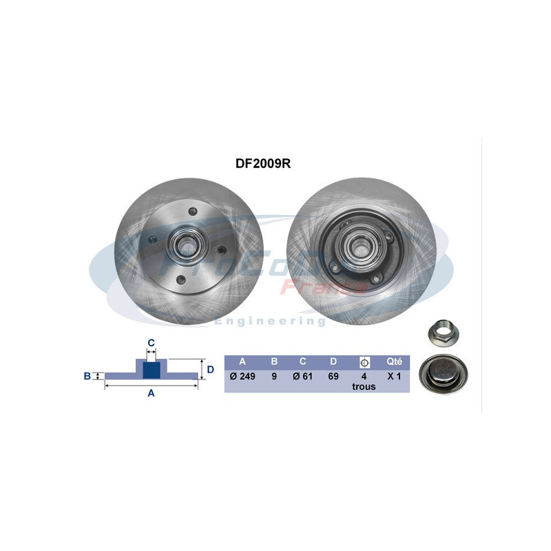 Jeu de 2 disques de frein PROCODIS FRANCE