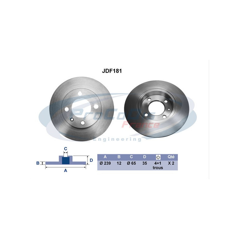 Jeu de 2 disques de frein PROCODIS FRANCE