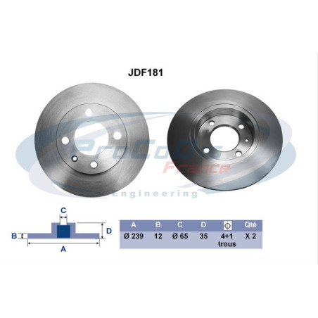 Jeu de 2 disques de frein...