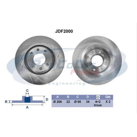 Jeu de 2 disques de frein...
