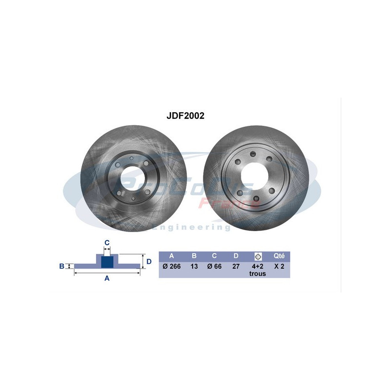 Jeu de 2 disques de frein PROCODIS FRANCE