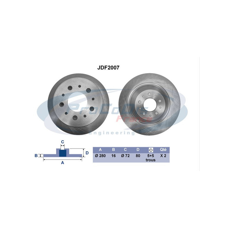 Jeu de 2 disques de frein PROCODIS FRANCE