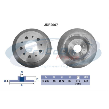 Jeu de 2 disques de frein...