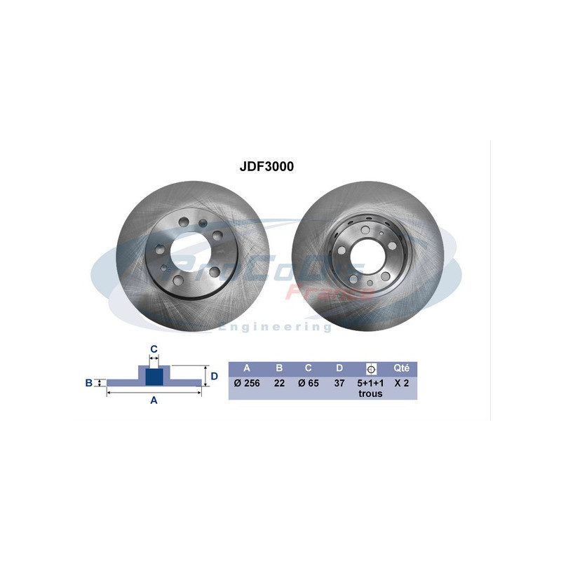 Jeu de 2 disques de frein PROCODIS FRANCE
