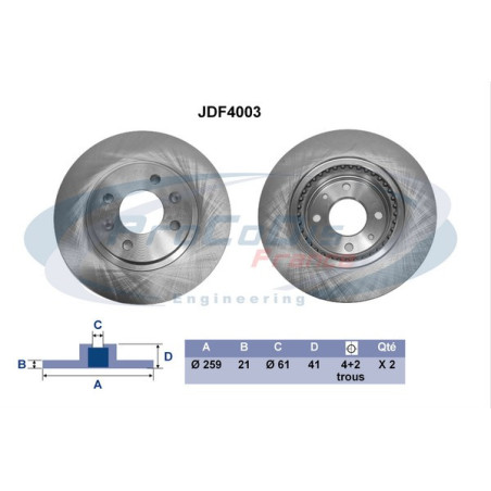 Jeu de 2 disques de frein...