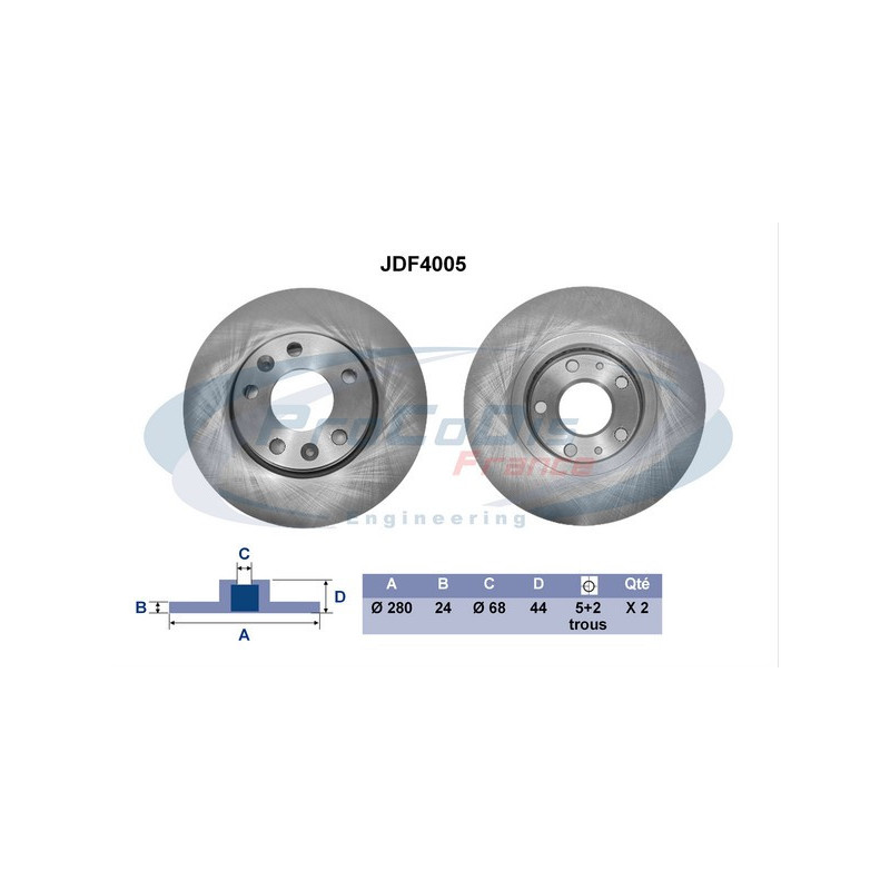 Jeu de 2 disques de frein PROCODIS FRANCE