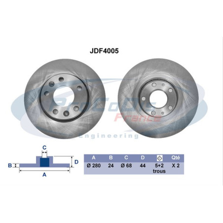 Jeu de 2 disques de frein...