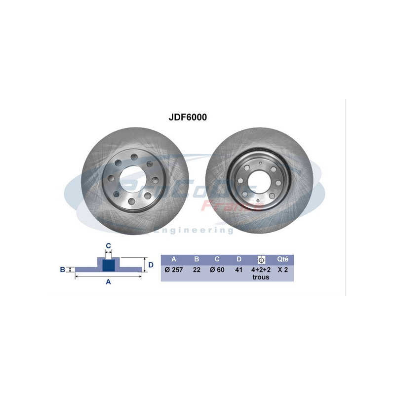 Jeu de 2 disques de frein PROCODIS FRANCE