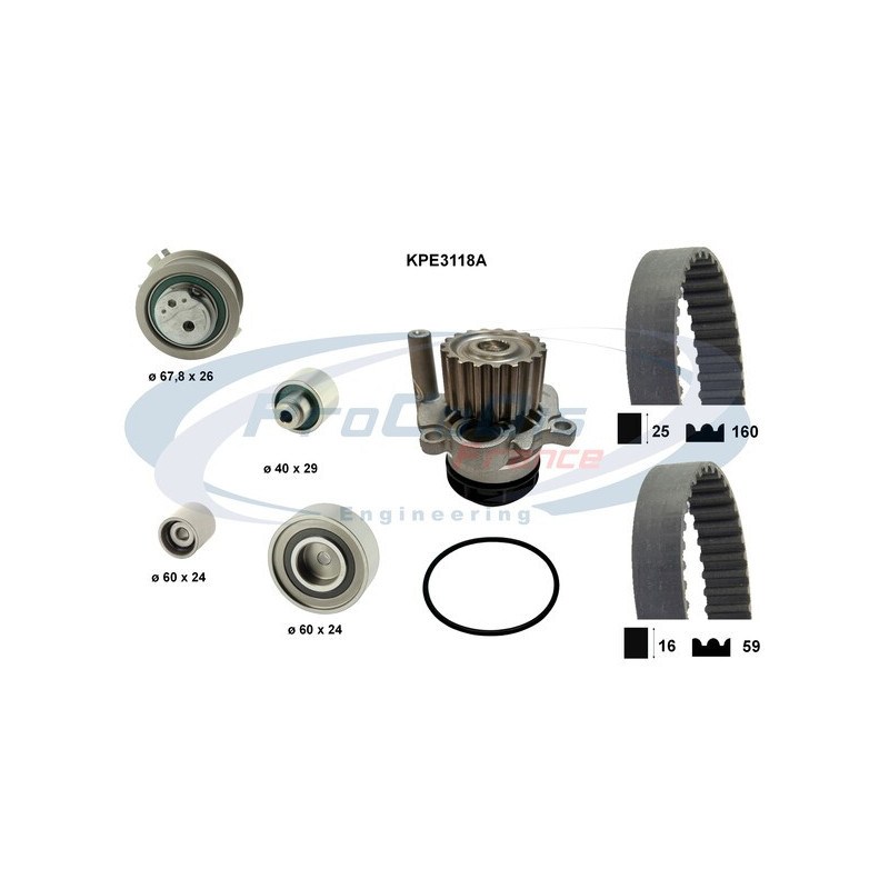 Kit de distribution + pompe à eau PROCODIS FRANCE